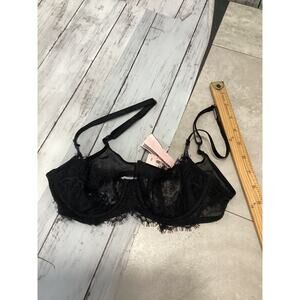 Victorias Secret 32A Dream Angels Lingerie Black Push Up Lace Underwire Bra New